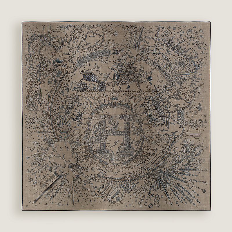 Please Hold The Line scarf 100 - Brown | Hermès USA